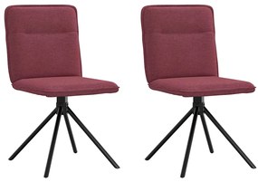 Cadeiras de jantar 2 pcs tecido vermelho tinto