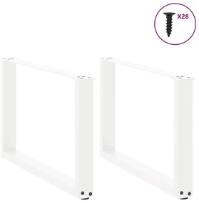 Pés para mesa de centro em formato de U, 2 peças, branco, 70x (42-43)