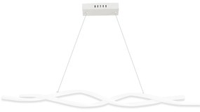 HOMCOM Candeeiro de Teto Moderno com LED IP20 38W 3700lm e Cordas Ajustáveis Candeeiro de Teto de Alumínio 90x9x9cm Prata | Aosom Portugal