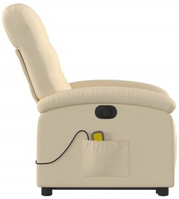 Poltrona elétrica elevatória massagens tecido creme