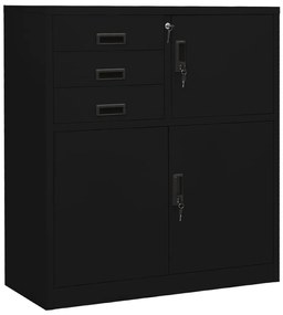 Armário de escritório 90x40x102 cm aço preto