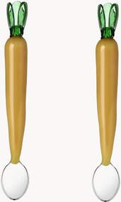 Colheres de vidro artesanais Carrot Vegetables, conjunto de 2, por Alessandra Baldereschi