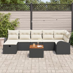 Conjunto de Sofá de Jardim vidaXL 8 Peças com Almofadas Rattan Sintéti