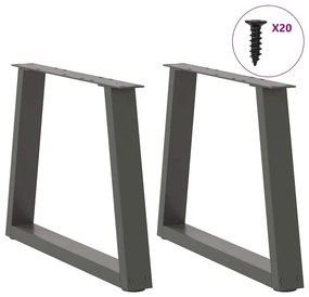 Pés para mesa de centro em forma de V, 2 peças, antracite, 50x (42-43,