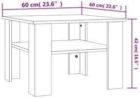 Mesa de centro derivados de madeira cinzento cimento