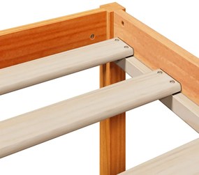 Estrutura cama c/ cabeceira 120x200cm pinho maciço castanho-mel