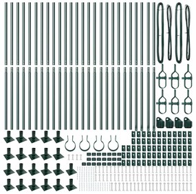 Posts de Cerca com base, 26 pcs, Ø32mm, 83,5cm, em Aço Galvanizado