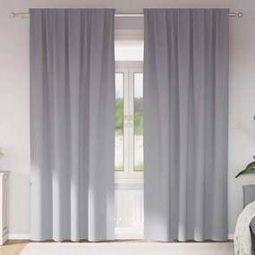 vidaXL Cortinas 2 pcs Cinzento-claro 245 x 140 cm Poliéster