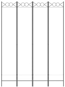Biombo com 4 painéis 160x220 cm tecido branco