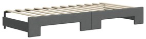 Sofá-cama c/ gavetão/colchões 100x200cm tecido cinzento-escuro