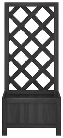Vaso/floreira com treliça madeira de abeto maciça preto
