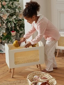 Cama de bonecas, em madeira e palhinha, ADÈLE branco