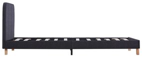 Estrutura de cama em tecido 90x200 cm cinzento-escuro