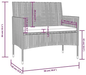 8 pcs conjunto lounge de jardim c/ almofadões vime PE cinzento