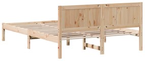 Estrutura de Cama de Madeira de Pinho 140x200 Natural