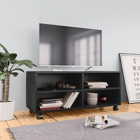 Móvel de TV com rodas 90x35x35 cm derivados de madeira preto
