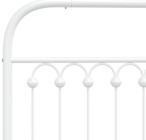 Estrutura de cama com cabeceira 150x200 cm metal branco