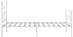 Estrutura de cama com estrado de ripas 90x200 cm metal branco