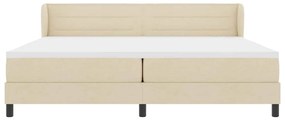 Cama Box Spring com Colchão Creme 200x200 cm Tecido