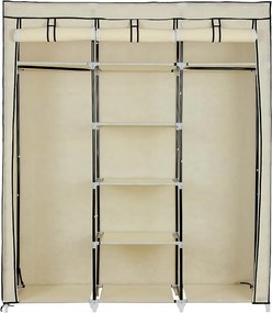 Guarda roupa em tecido 150 x 45 x 175 cm Bege