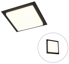 Candeeiro de teto moderno preto quadrado com LED IP44 - Lys Moderno