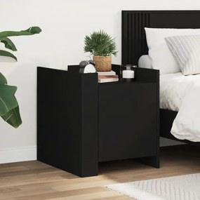 vidaXL Mesa cabeceira 45x50x50 cm derivados de madeira preto