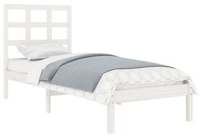 Estrutura cama de solteiro 90x190 cm madeira maciça branco