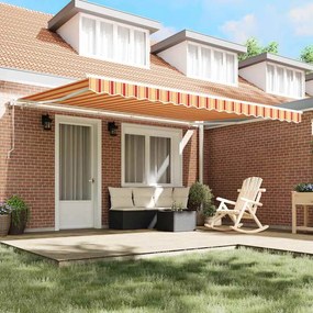 Toldo Retrátil Amarelo e laranja 450 × 350 cm amarelo e laranja