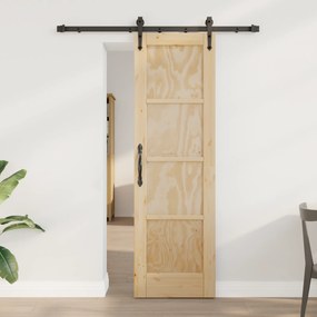 vidaXL Porta deslizante com Conjunto de Ferragens 'ORKDAL'Madeira Sólida de Pinheiro