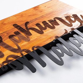 Acessório Decorativo de Parede Hakuna Matata – Nogueira e Preto – 58 x