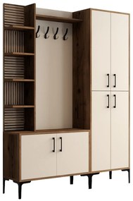 Cabideiro Viyana DA – Nogueira e Creme – 150x200x35 cm