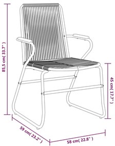 9 pcs conjunto de jantar para jardim vime de PVC preto