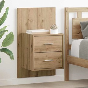 vidaXL Armário de Cama Montado na Parede 2 pcs Carvalho Artesanal