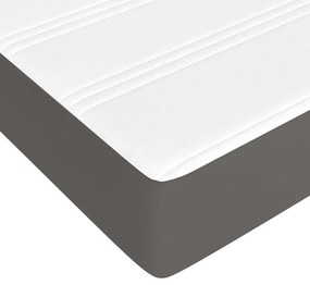 Colchão de molas ensacadas 80x200x20 cm couro artificial cinza