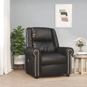 vidaXL Poltrona reclinável elétrica couro artificial preto brilhante
