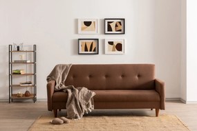 Sofá-Cama 3 Lugares Hiko – Castanho – 200 x 83 x 75 cm