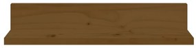 Prateleiras de parede 2 pcs 50x11x9cm pinho maciço castanho-mel