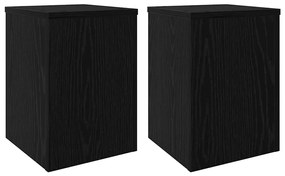 Suportes para Plantas 2 pcs de Carvalho Preto 25x25x35 cm Madeira