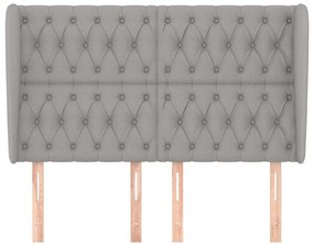 Cabeceira cama c/ abas tecido 163x23x118/128 cm cinzento-claro