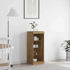 vidaXL Sideboard com Luzes LED Carvalho Artesanal 41x37x100 cm