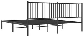 Estrutura de cama com cabeceira 193x203 cm metal preto