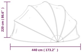 Cúpula de piscina 440x220 cm