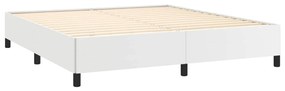 Estrutura de cama 180x200cm couro artificial branco