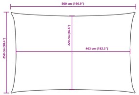 Para-sol estilo vela tecido oxford retangular 2,5x5 m castanho