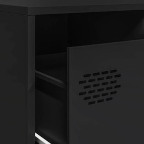 Móvel de TV 202x39x43,5 cm aço laminado a frio preto