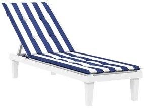Almofadão cadeira de terraço tecido oxford riscas azul/branco