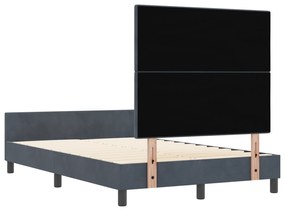 Cama vidaXL Cinza Escuro 120x200 cm Veludo