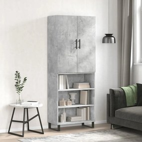 vidaXL Armário alto 69,5x34x180 cm derivados de madeira cinza cimento