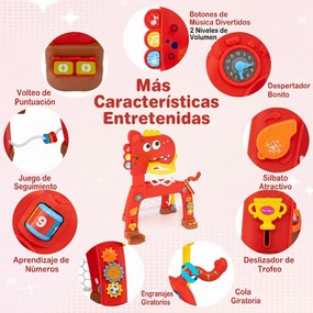 Centro Desportivo Infantil 4 em 1, 56 x 39 x 62-70 cm, Altura Regulável, Vermelho