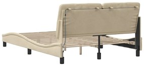 Estrutura de cama com LED sem colchão 140x200 cm tecido